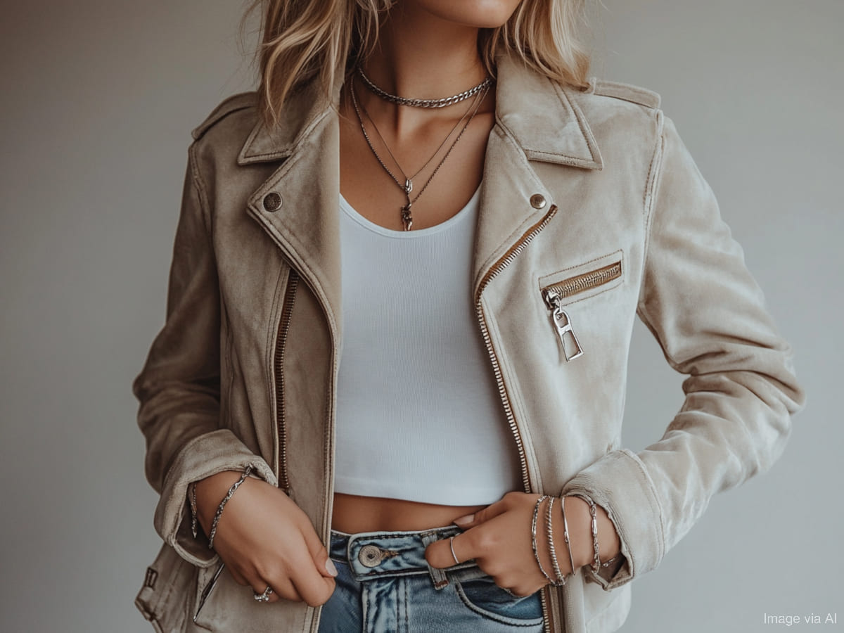 Faux Suede Moto Jackets
