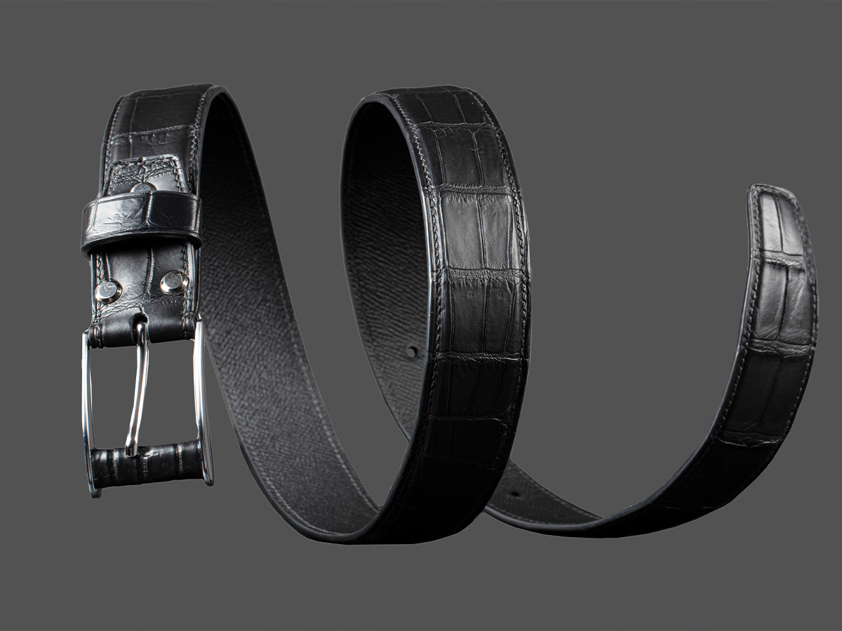 A Black Leather Belt