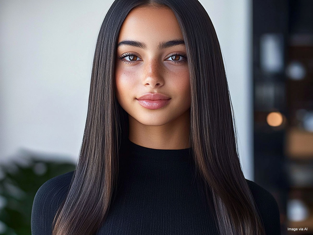 Sleek Middle Part