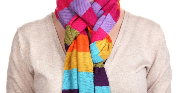 An elaborately tied scarf