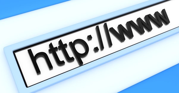 Close up image of a domain name
