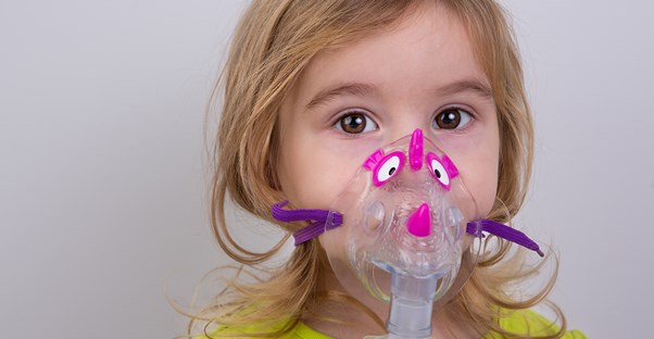 a child undergoes a respiratory therapy session