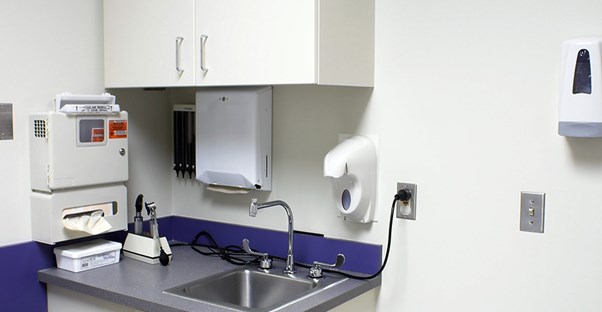 A doctors office sink