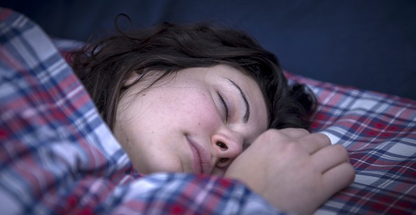 A woman sleeps nocturia free