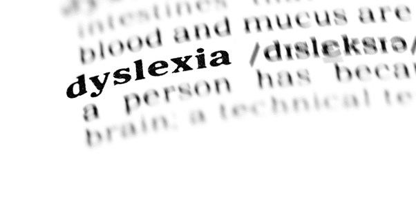 dictionary page emphasizing dyslexia