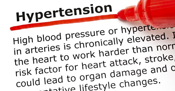 a dictionary entry explaining the risk factors of hypertension