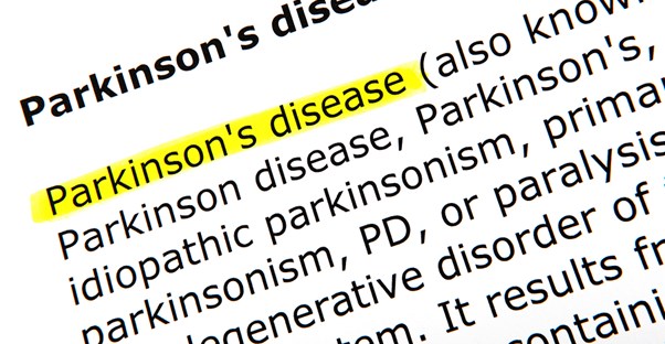 a dictionary entry that explains the symptoms of parkinson's disease