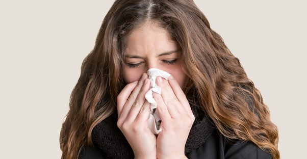 a woman suffering from chronic sinusitis