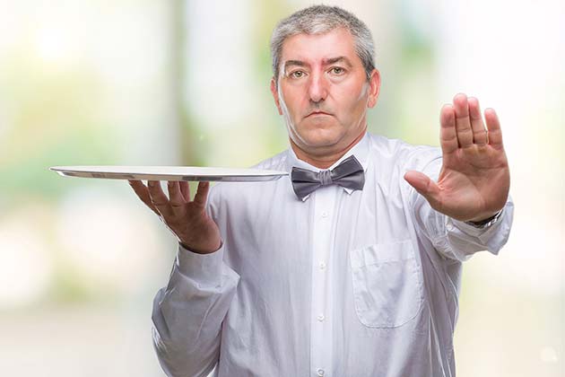 Waiters Saying No in Italy