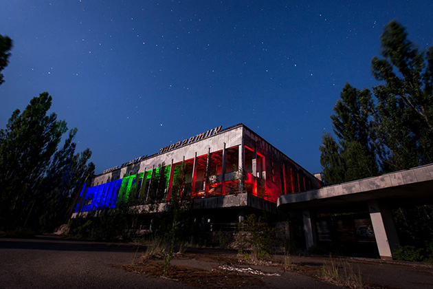 Nighttime in Pripyat, Ukraine