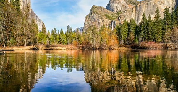 a scenic lake in Yosemite National Park