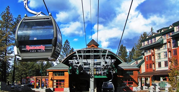 aerial trams leave a north lake tahoe station