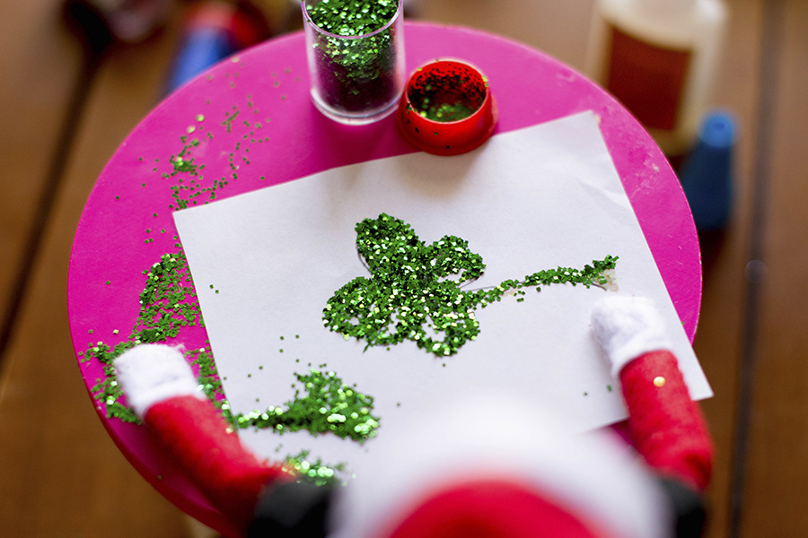Creating a Four-Leaf Clover Out of Glitter