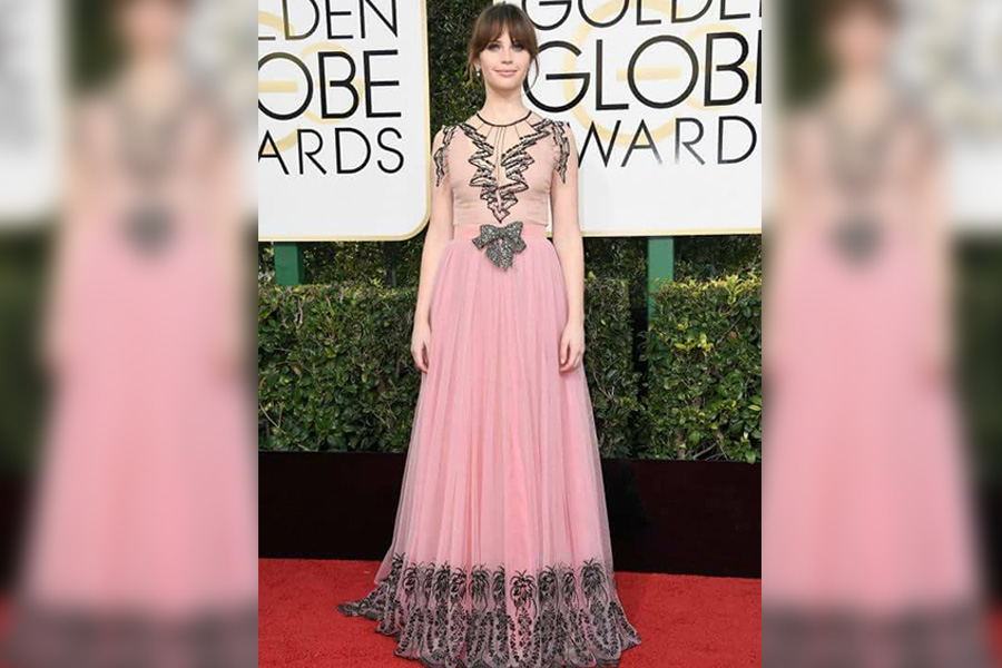 Felicity Jones at the Golden Globes
