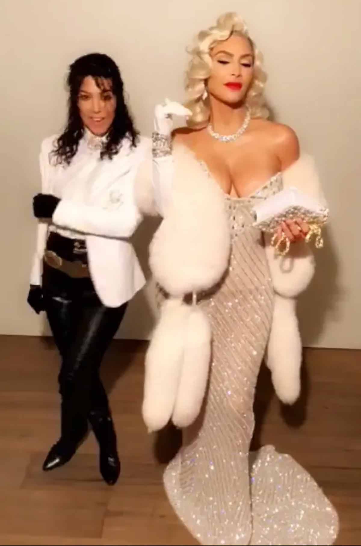 Kourtney and Kim Kardashian as Michael Jackson and Madonna