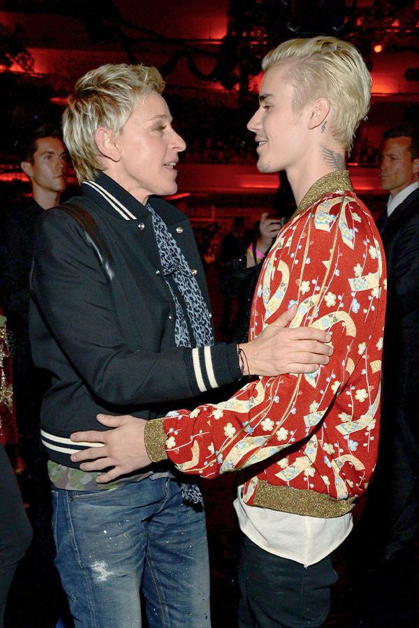 Ellen DeGeneres and Justin Beiber