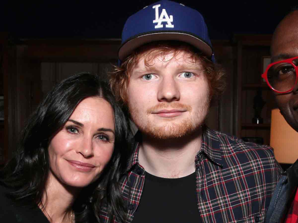 Courtney Cox and Ed Sheeran