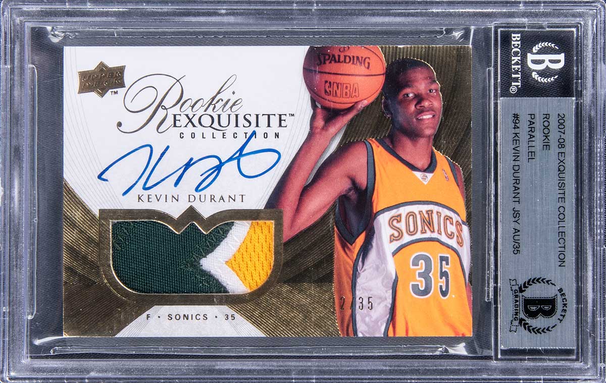 Kevin Durant (Upper Deck Exquisite Collection #94 Parallel Patch Card Autographed 2007-08)