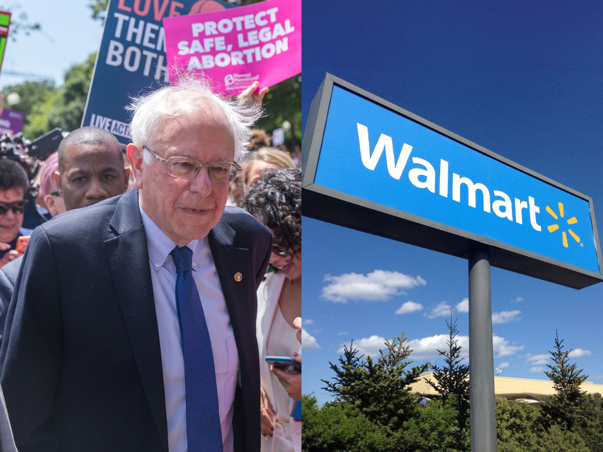 Bernie Sanders (82) vs. Walmart (62)