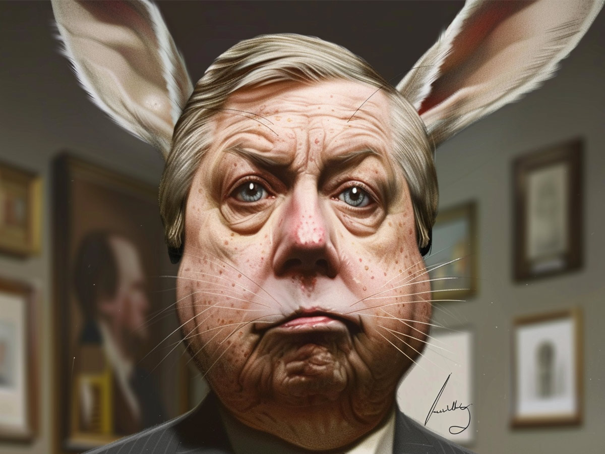 Lindsey Graham as Happy Bunny