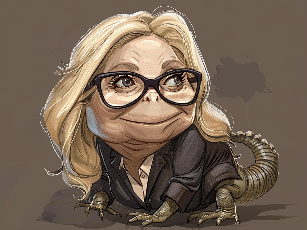 Liz Cheney as an Iguana
