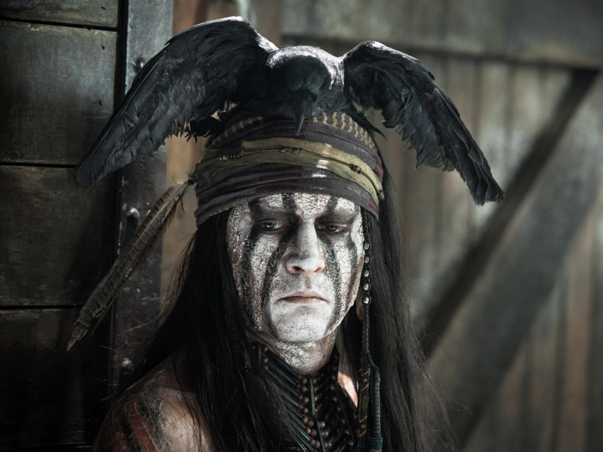Johnny Depp in "The Lone Ranger"