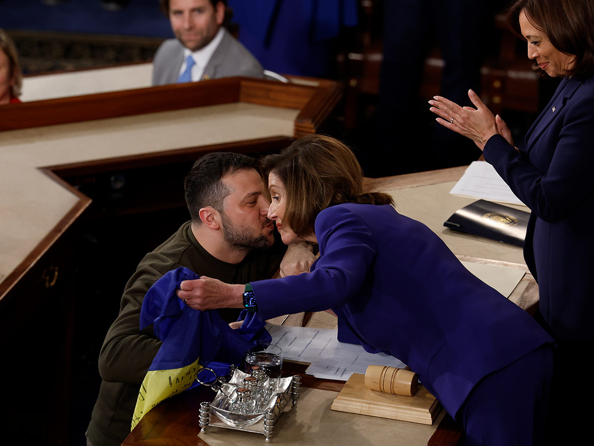 Nancy Pelosi's Goodbye Kiss to Zelensky