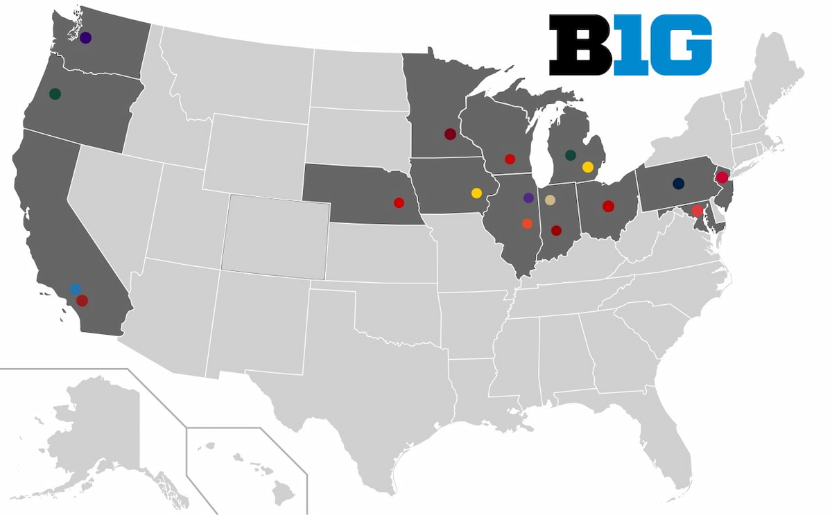 Oregon, Washington, USC, & UCLA joined the Big Ten