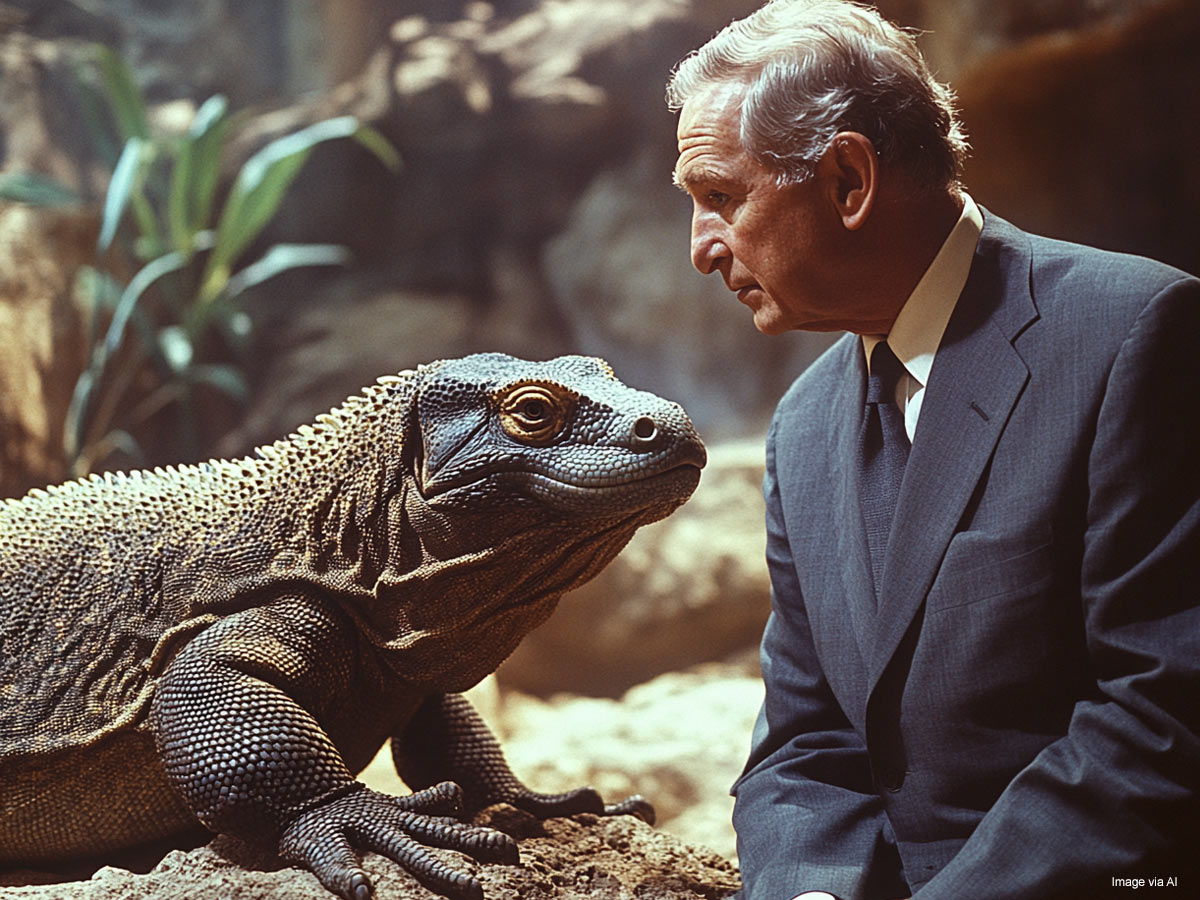 A Komodo Dragon Gifted to George H.W. Bush