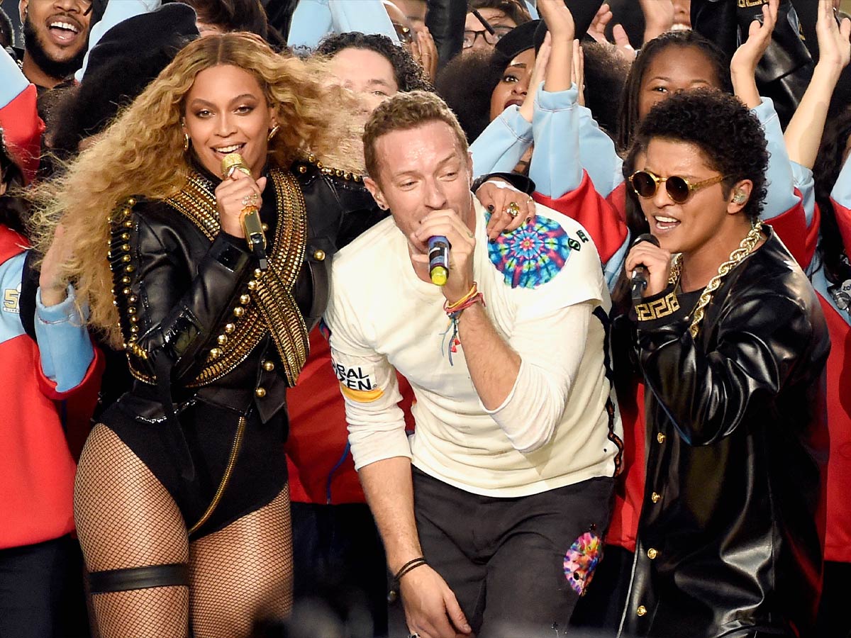 2016 — Coldplay, Beyoncé, and Bruno Mars