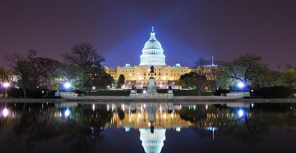 The white house at night