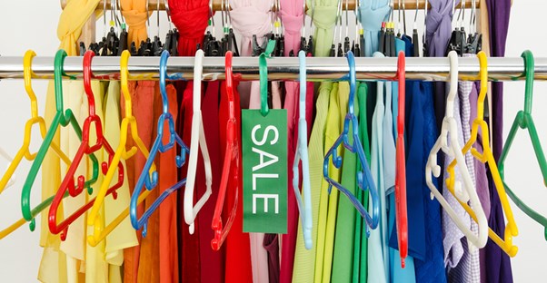 Colorful sale rack