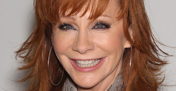 Reba McEntire showing off her pearly whites.