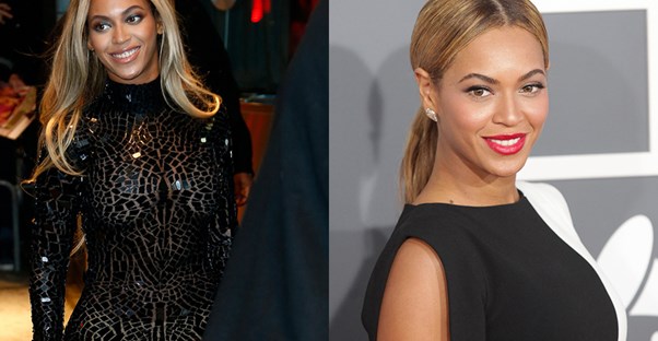 Two images of Beyoncé.