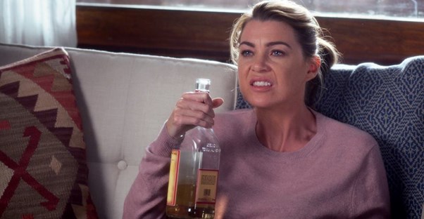 Meredith Grey drinks away her pain like all of us ex Greys fans