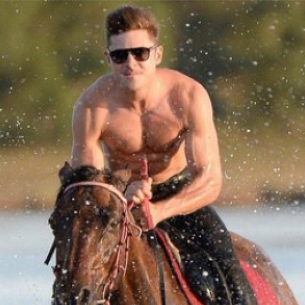 5. His abs looks really good while riding a horse.