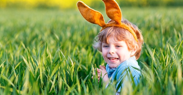 little boy celebrating Easter