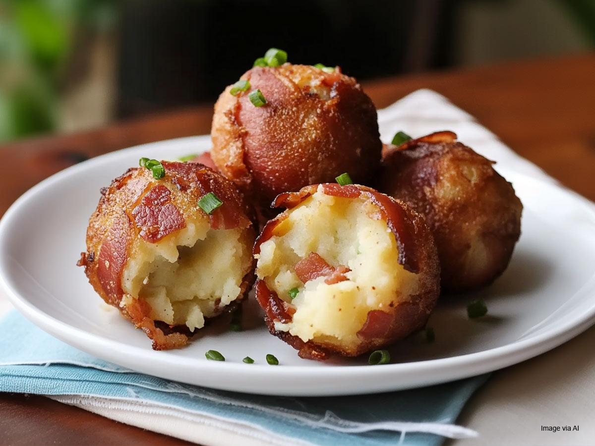 Mashed Potato Balls with Bacon