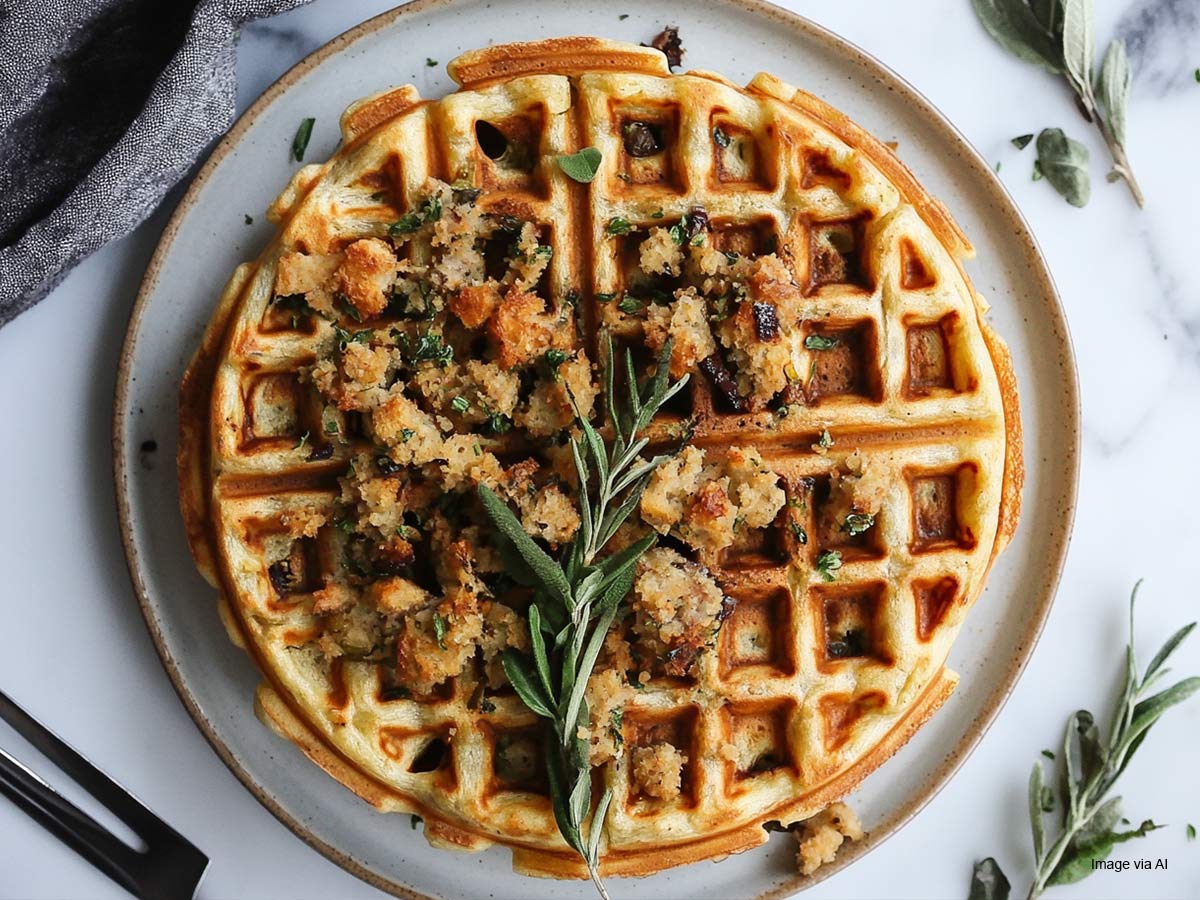 Savory Stuffing Waffles