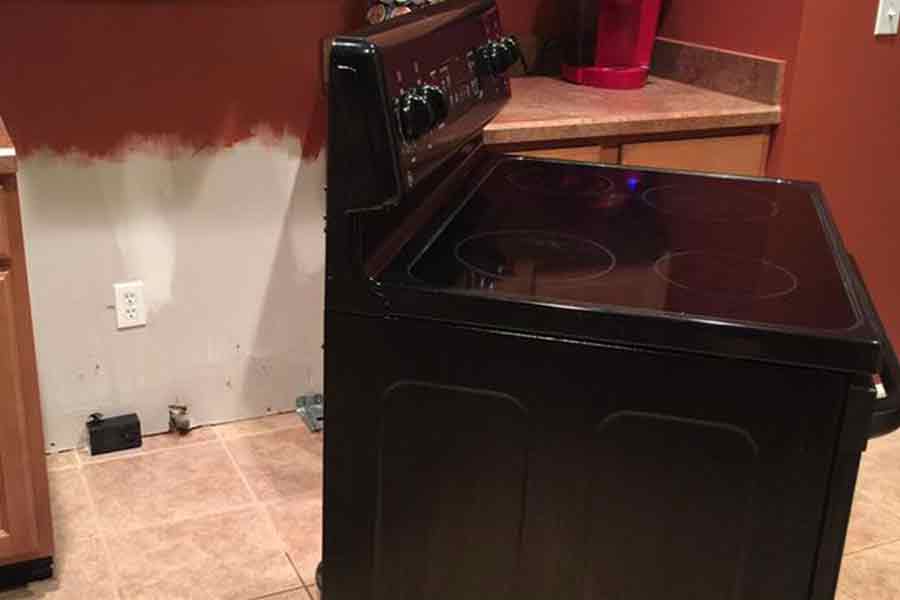 Move the refrigerator and stove