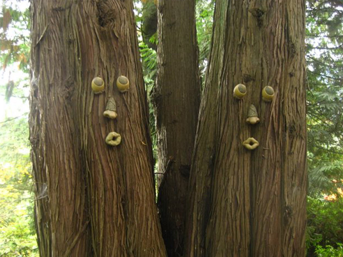 Face Decorations on Trees