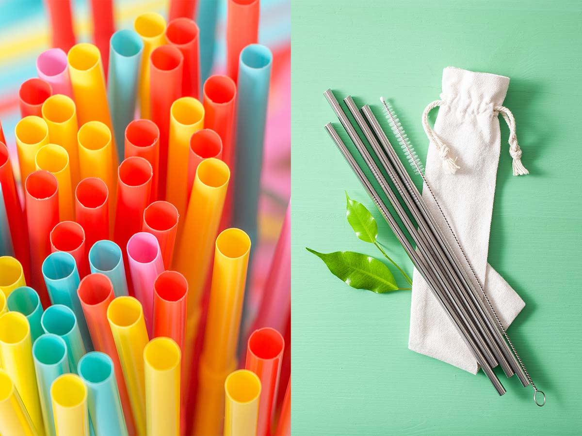 Plastic Straws < Stainless Steel, Glass, or Silicone Straws