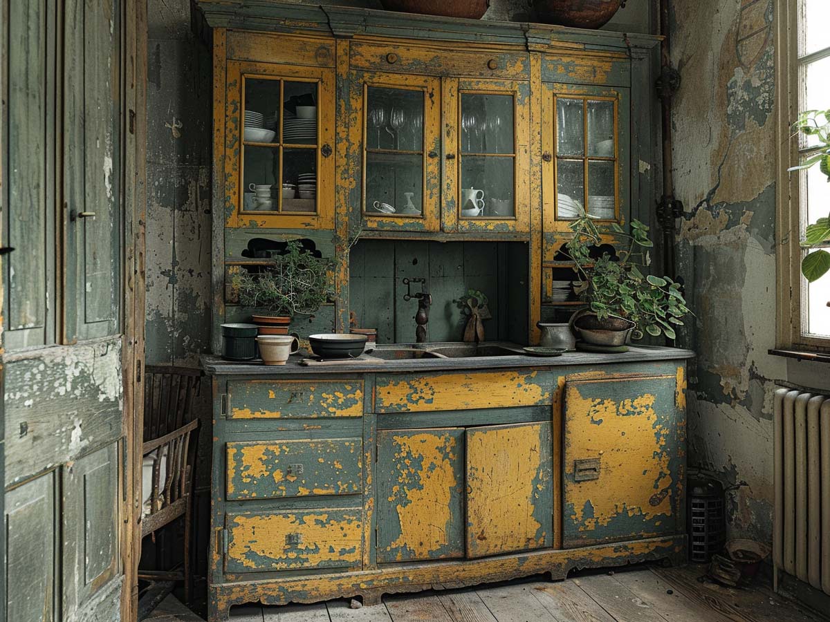 25. Distressed Cabinets