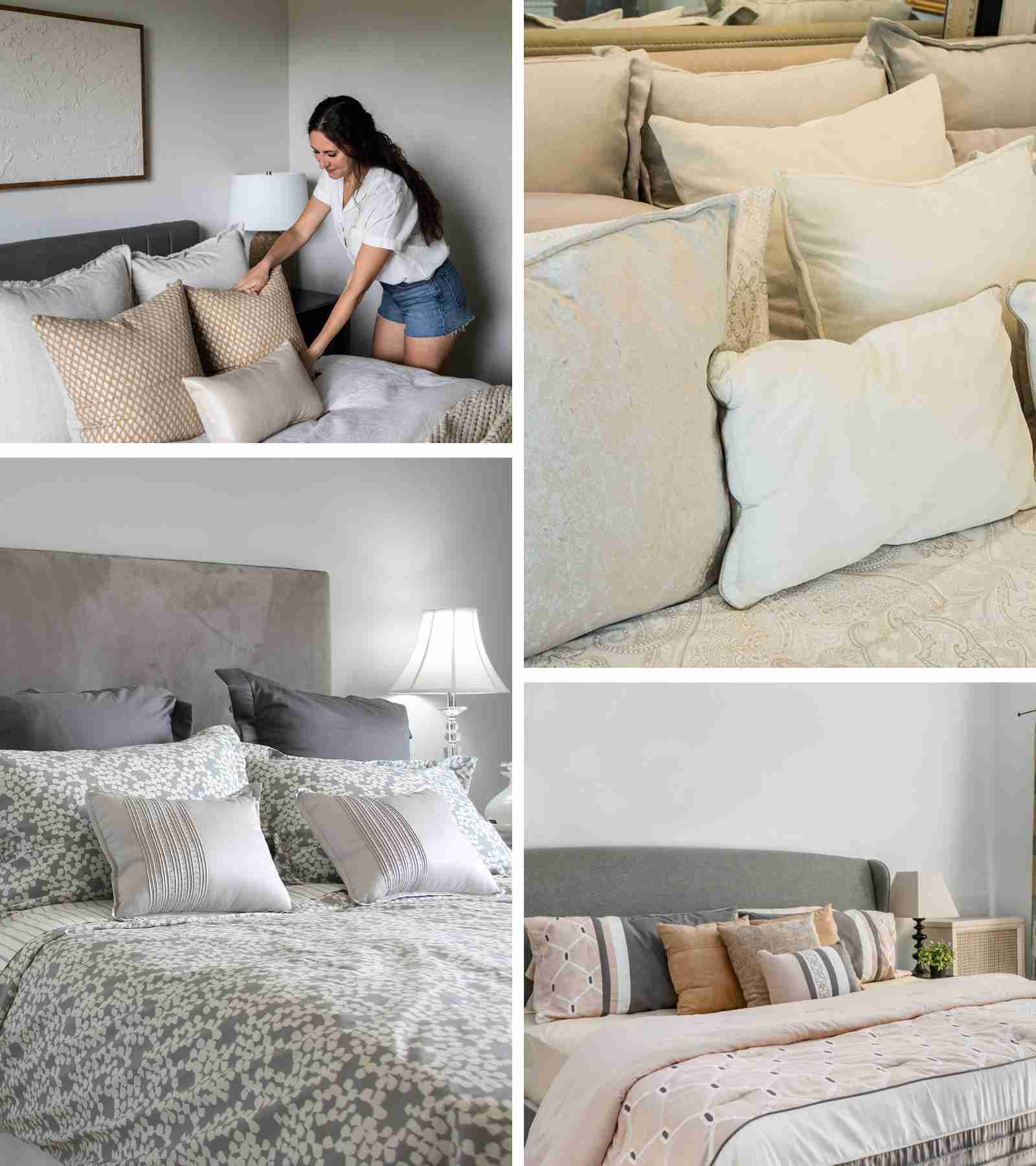 Tons of Throw Pillows on the Bed