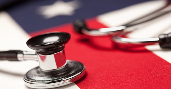 stethoscope on an american flag