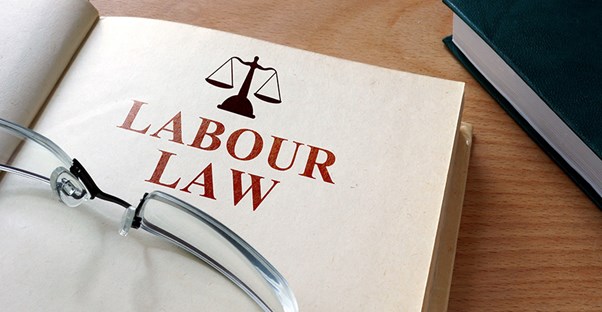 labor law book with glasses on top