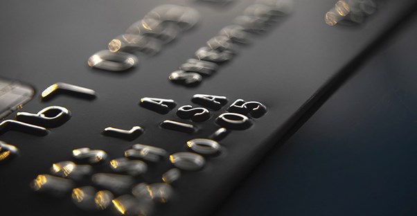 close up on a credit card