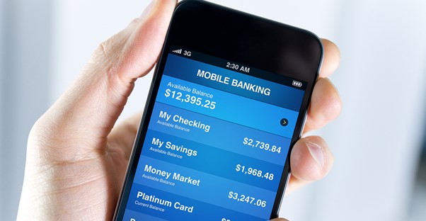 Person using mobile banking on their smartphone
