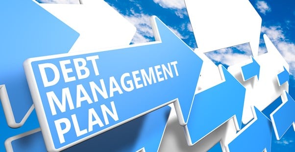 an arrow representing a debt management plan