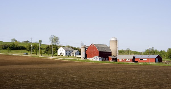 Farmland purchased through a USDA home loan.